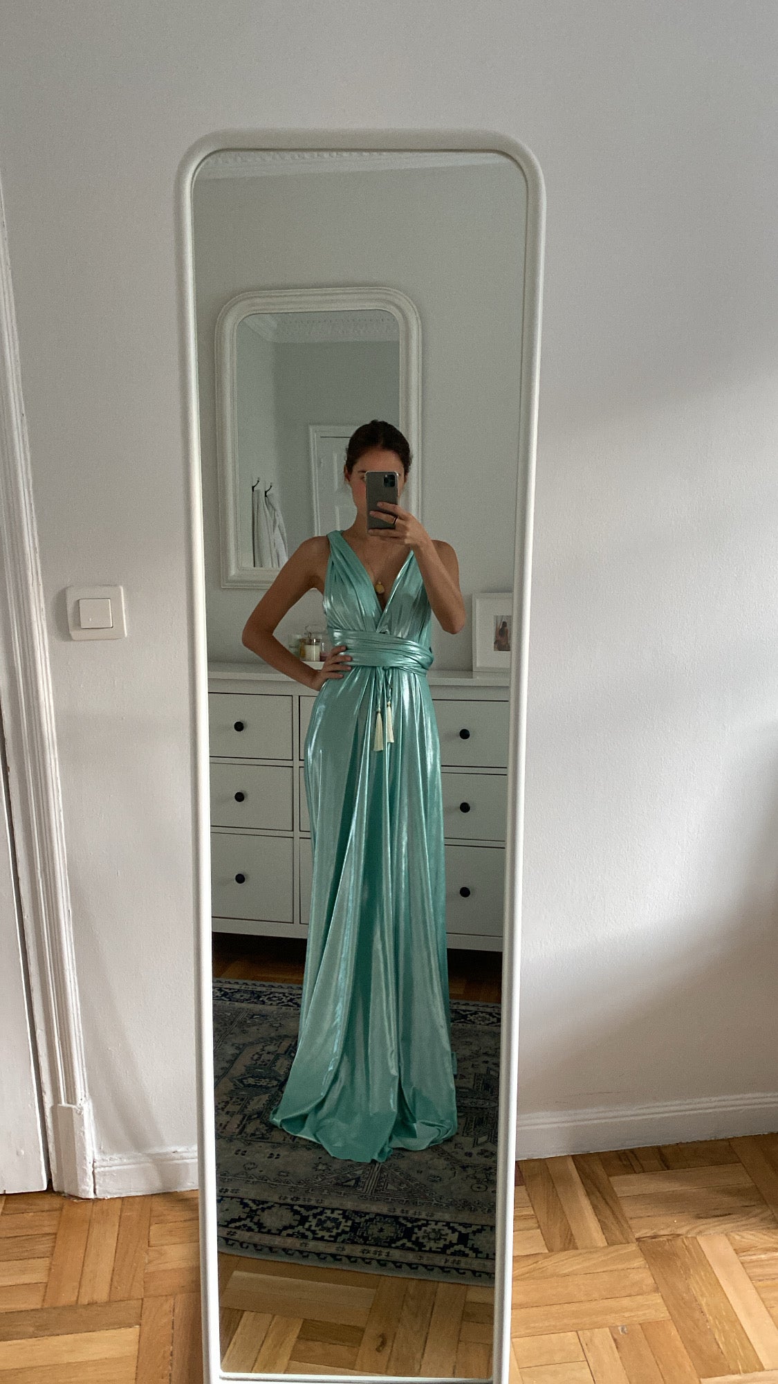 Vestido Infinito Menta Brillo Especial