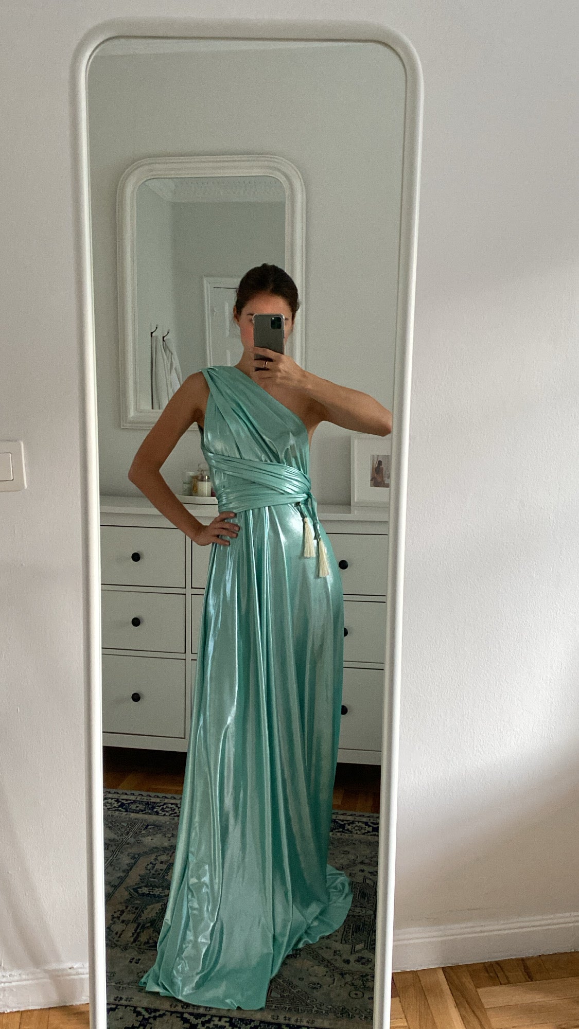 Vestido Infinito Menta Brillo Especial