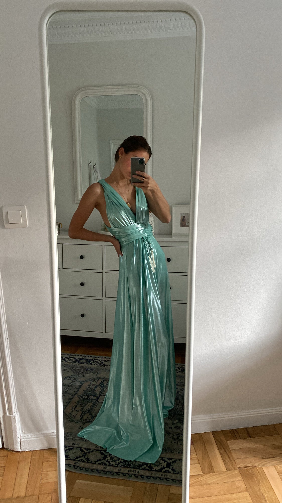 Vestido Infinito Menta Brillo Especial