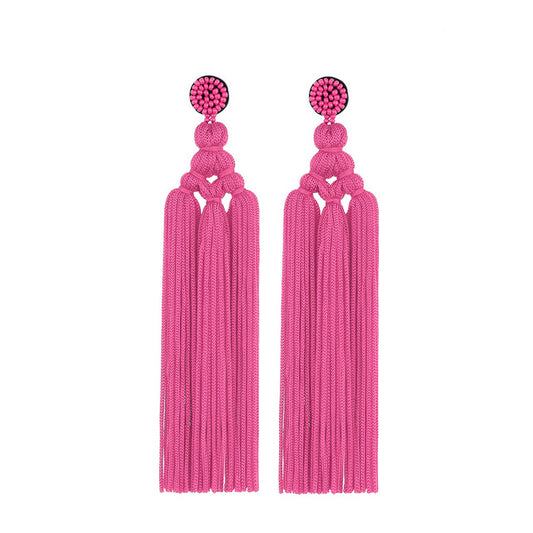 Earring de Pompones Fucsia