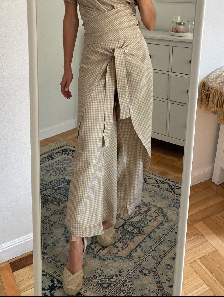 Hedera Pant Midi Vichy Lila & Amarillo