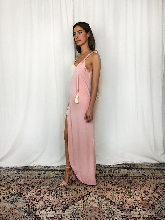 Vestido Doble Largo Rosa 83