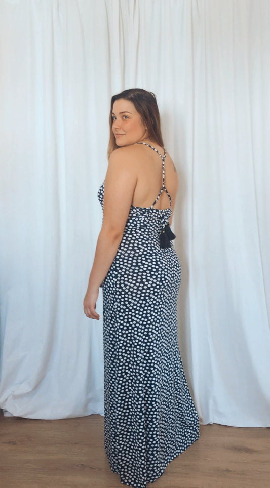 Vestido de pompones largo Lunares