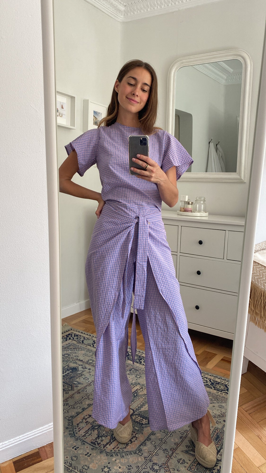 Hedera Pant Midi Vichy Rosa & Azul