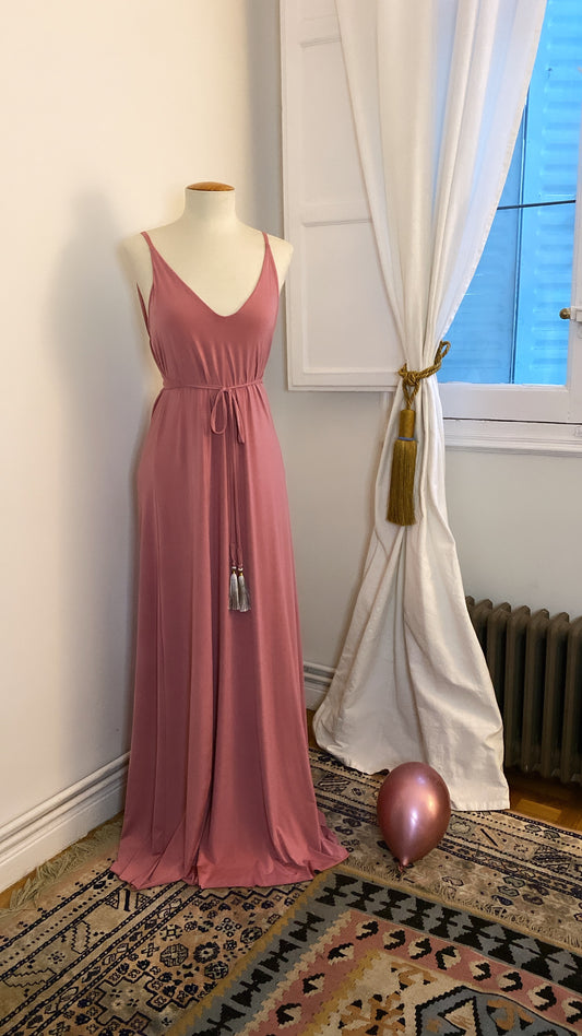 Vestido de Pompones Rosa viejo Venezia 1689 Especial