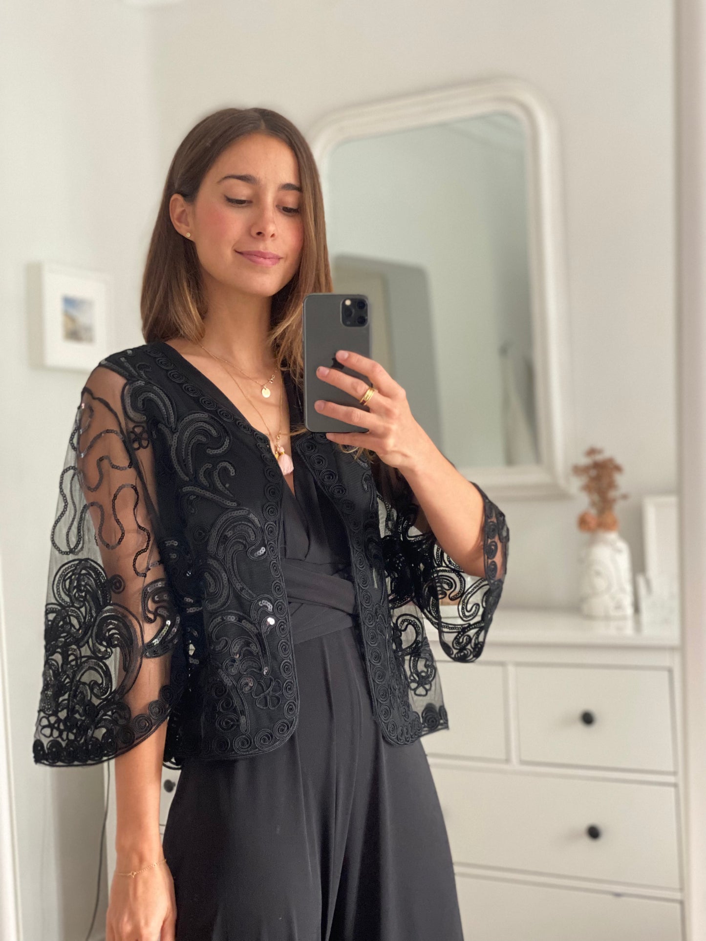PV Bolero Bordado Negro