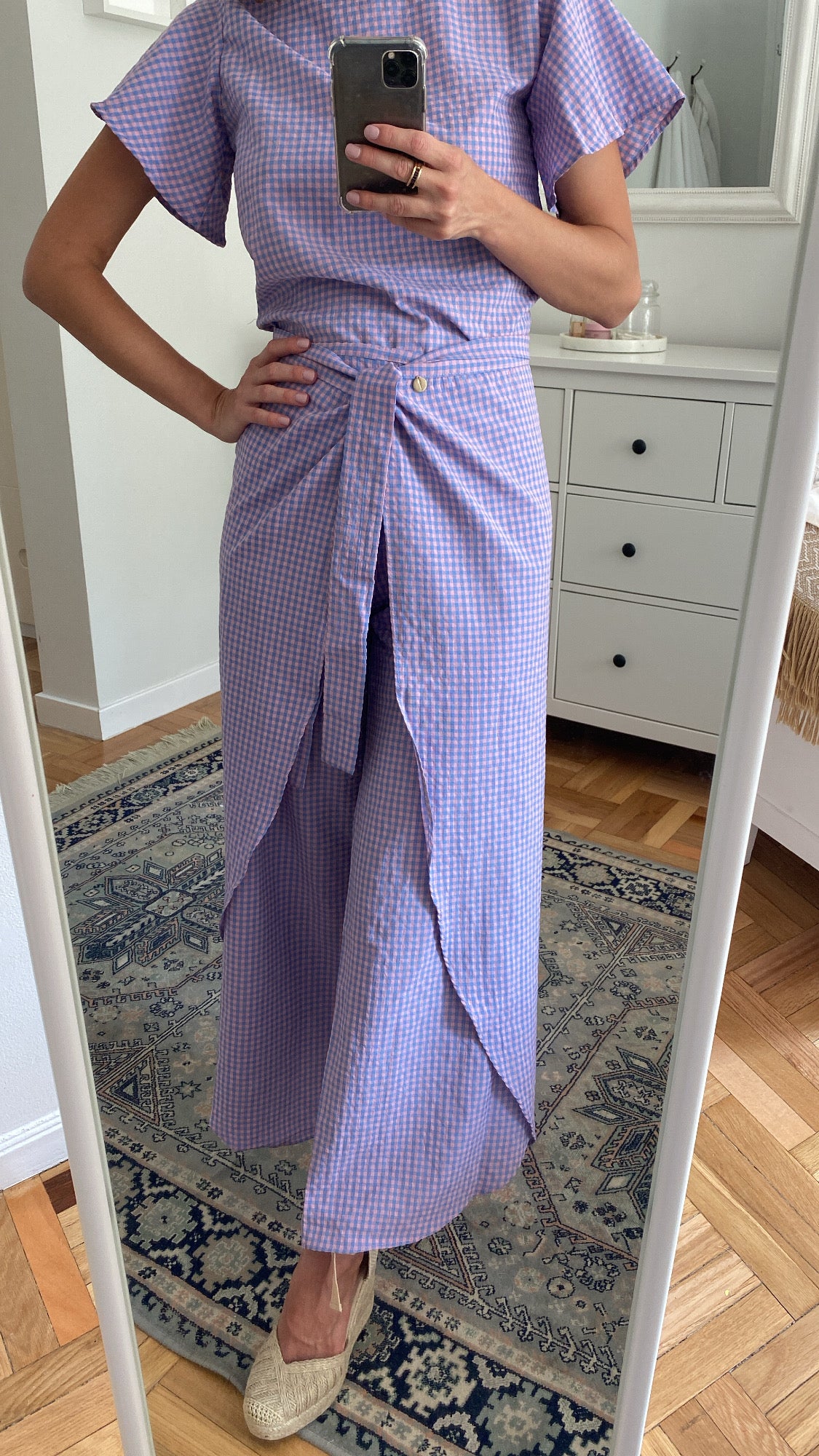 Hedera Pant Midi Vichy Rosa & Azul