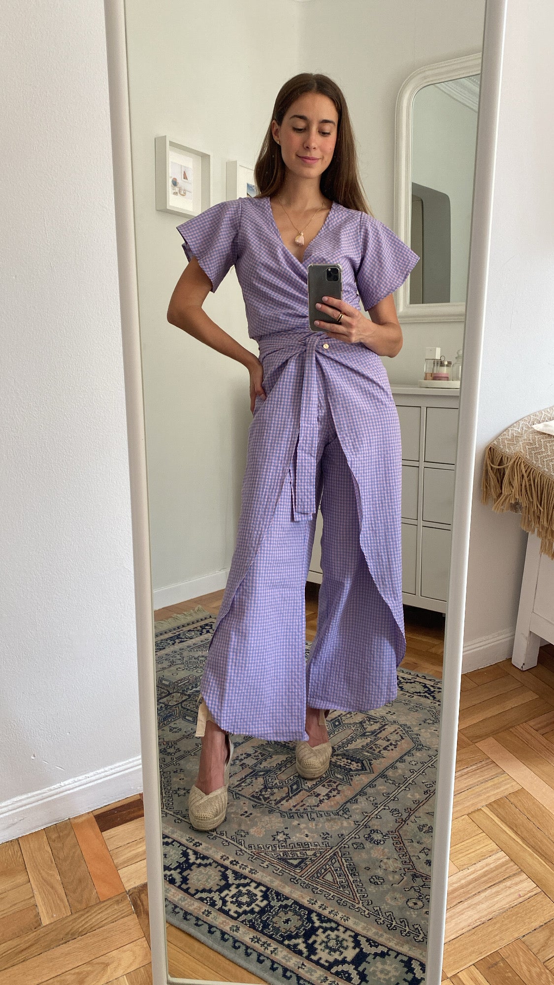 Hedera Pant Midi Vichy Rosa & Azul