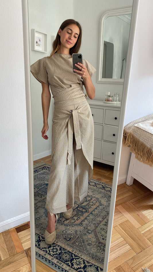 Hedera Pant Midi Vichy Lila & Amarillo