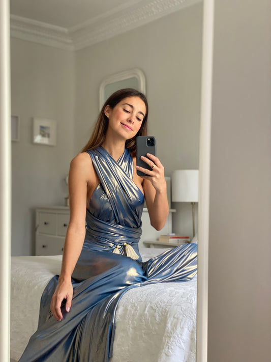 Vestido Infinito Azul Brillo Especial