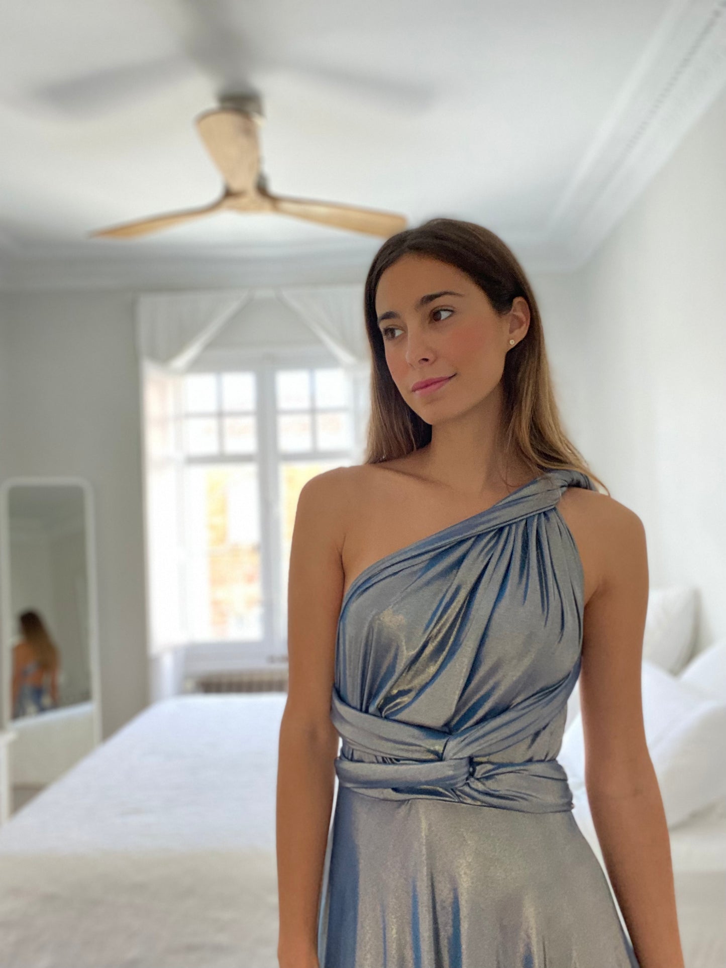 Vestido Infinito Azul Brillo Especial